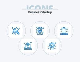 Business Startup Blue Icon Pack 5 Icon Design. man. membership. business. diamond. business vector