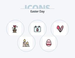 paquete de iconos llenos de línea de pascua 5 diseño de iconos. . Pascua de Resurrección. celebracion. alimento. pastel vector