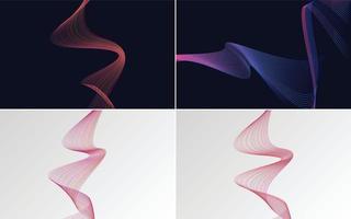 Modern wave curve abstract vector background pack for a chic and trendy design