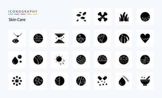 25 Skin Solid Glyph icon pack vector