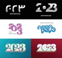 Big Set of 2023 Happy New Year logo text design 2023 number design template vector