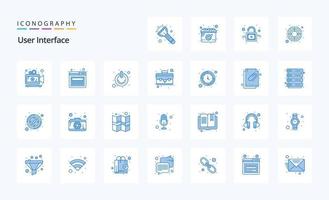 25 User Interface Blue icon pack vector