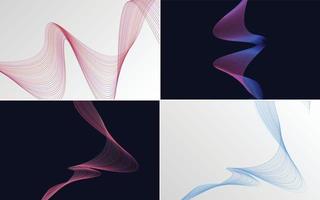 Collection of geometric minimal lines pattern set vector