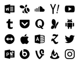 20 Social Media Icon Pack Including microsoft access teamviewer video android question vector