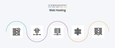 Web Hosting Line 5 Icon Pack Including web . data . web hosting. analytics . server vector