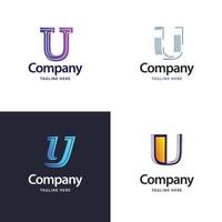 Letter U Big Logo Pack Design Creative Modern logos design for your business vector