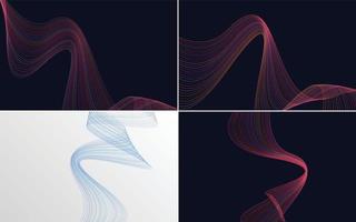 Collection of geometric minimal lines pattern set vector