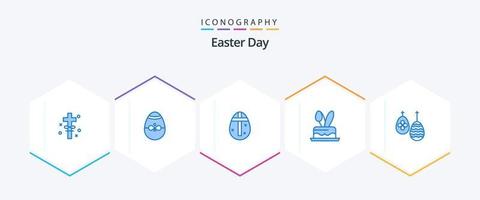 Easter 25 Blue icon pack including celebration. easter. egg. egg. holidays vector