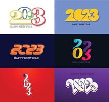 Big Set of 2023 Happy New Year logo text design 2023 number design template vector