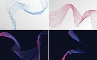 Collection of geometric minimal lines pattern set vector