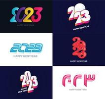 Big Set of 2023 Happy New Year logo text design 2023 number design template vector