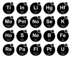 20 Preiodic table of the elements Icon Pack Design vector