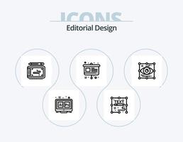 Editorial Design Line Icon Pack 5 Icon Design. bezier. document. grid. design. art vector