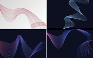 Collection of geometric minimal lines pattern set vector