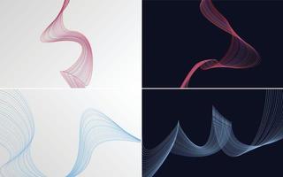 Modern wave curve abstract vector background pack for a fresh and modern design.