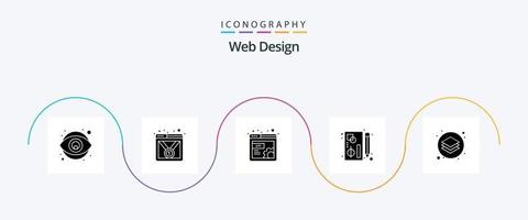 Web Design Glyph 5 Icon Pack Including design. tools. design. pen. edit vector