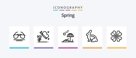 Spring Line 5 Icon Pack Including apple tree. tree. christmas. spring. flower. Creative Icons Design vector