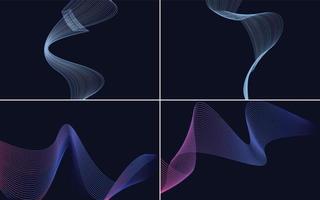 Collection of geometric minimal lines pattern set vector