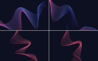 Collection of geometric minimal lines pattern set vector