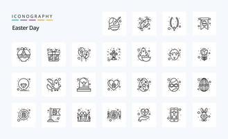 25 Easter Line icon pack vector