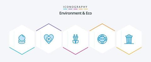 Environment And Eco 25 Blue icon pack including environment. world. like. internet. environment vector