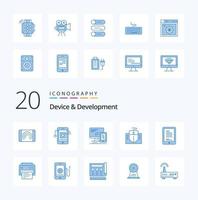 20 Device And Development Blue Color icon Pack like coding education computer hardware mouse vector