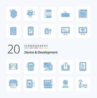 20 Device And Development Blue Color icon Pack like coding education computer hardware mouse vector