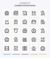 Creative Complete Common Version 25 OutLine icon pack  Such As shopping. ecommerce. shopping. cart. server vector