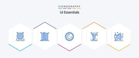 ui essentials 25 paquete de iconos azules que incluye interfaz. navegador. ui ui recargar vector