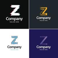 diseño de paquete de logotipo grande de letra z diseño de logotipos modernos y creativos para su negocio vector