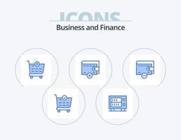 paquete de iconos azul de finanzas 5 diseño de iconos. . carrito de compras. vector
