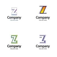 diseño de paquete de logotipo grande de letra z diseño de logotipos modernos y creativos para su negocio vector