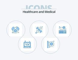 diseño de icono azul médico icon pack 5. médico. teclado. sangre. adjuntar. cruz vector