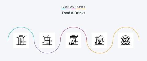 Food and Drinks Line 5 Icon Pack Including food. cooking. shopping. coke. drinks vector