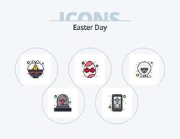 Easter Line Filled Icon Pack 5 Icon Design. easter. nature. flag. easter. buds vector