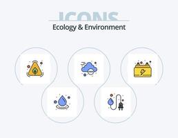 Ecology And Environment Line Filled Icon Pack 5 Icon Design. mind. natural. earth. leaves. environment vector