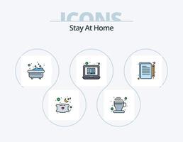 Stay At Home Line Filled Icon Pack 5 Icon Design. ace. painting. estate. drawing. pot vector