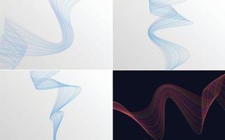 Collection of geometric minimal lines pattern set vector