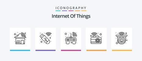 Internet Of Things Line 5 Icon Pack Including cart. smart phone. automation. phone. smart. Creative Icons Design vector