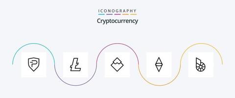 Cryptocurrency Line 5 Icon Pack Including ethereum . currency. lite coin . cryptocurrency . coin vector