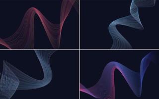 Collection of geometric minimal lines pattern set vector