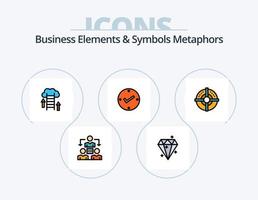 elementos comerciales y símbolos metáforas línea llena de iconos paquete 5 diseño de iconos. rompecabezas. repetir. objetivo. rompecabezas. borrar vector