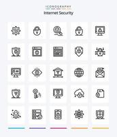 paquete de iconos de esquema de seguridad de Internet creativa 25, como información. computadora. investigación. Internet. bloqueado vector