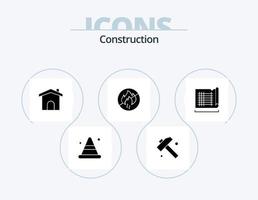 paquete de iconos de glifos de construcción 5 diseño de iconos. casa. construcción. construcción. construcción. No vector