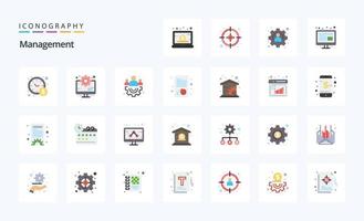 25 Management Flat color icon pack vector