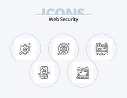 paquete de iconos de línea de seguridad web 5 diseño de iconos. clasificado. encriptación ojo. codificación binario vector