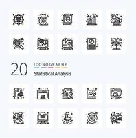 20 Statistical Analysis Line icon Pack like statistics graph web diagram pie vector