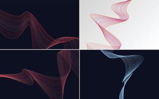 Collection of geometric minimal lines pattern set vector