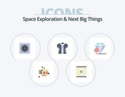 Space Exploration And Next Big Things Flat Icon Pack 5 Icon Design. digital. cloth. electromagnetic. future. computing vector