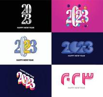 Big Set of 2023 Happy New Year logo text design 2023 number design template vector